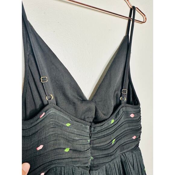 SABINA MUSAYEV Black Red Floral Front Twist Cutout Selina Dress size Medium - Picture 11 of 13